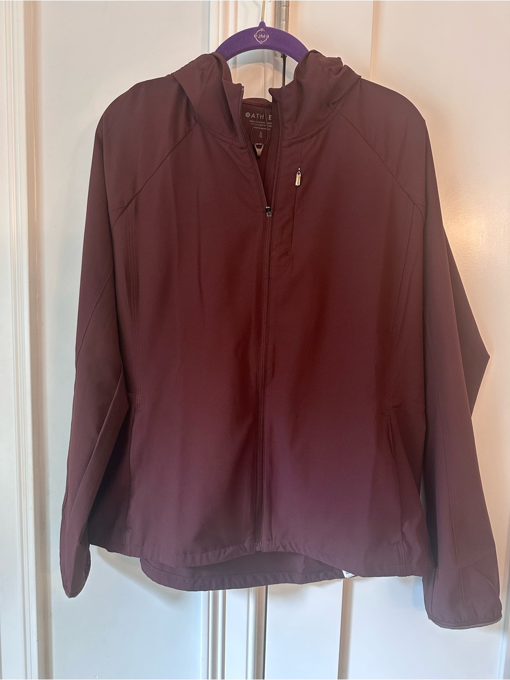 Athleta Wine Hooded Utility Jacket